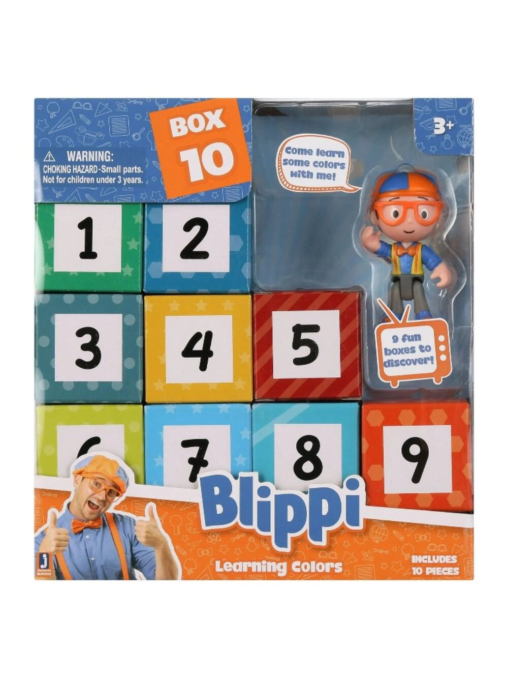 Blippi Surprise Boxes Learning Colors Figure Playset Collectible Toy Set